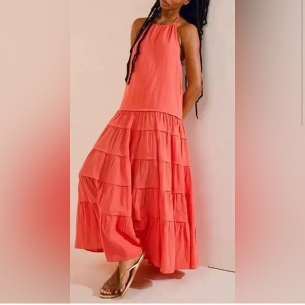 NWOT Free People Somewhere Sunny Drop-Waist Maxi